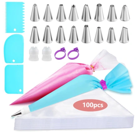 Amazon stainless steel piping tip baking tool set, disposable piping bag, cake piping and cream squeezing tool Amazon stainless steel piping tip baking tool set, disposable piping bag, cake piping and cream squeezing tool